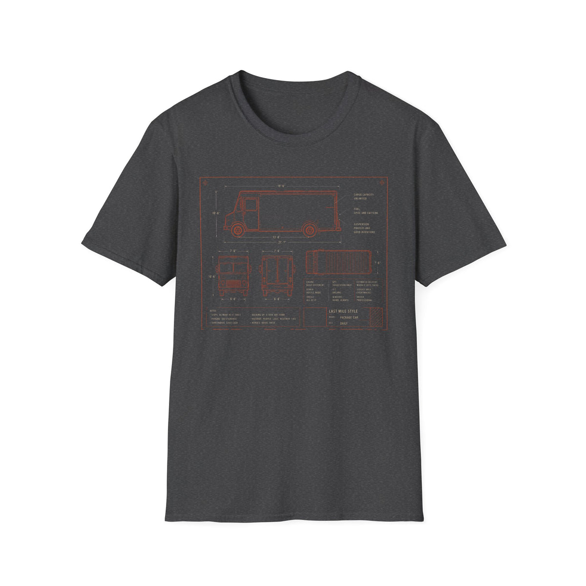 Delivery Truck Blueprint T‑Shirt